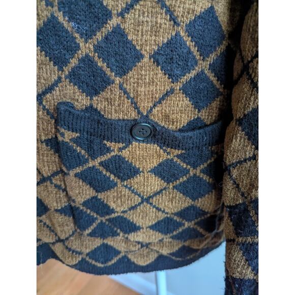 Vintage Nordstroms CHAUS Argyle Cardigan Medium - Picture 7 of 7